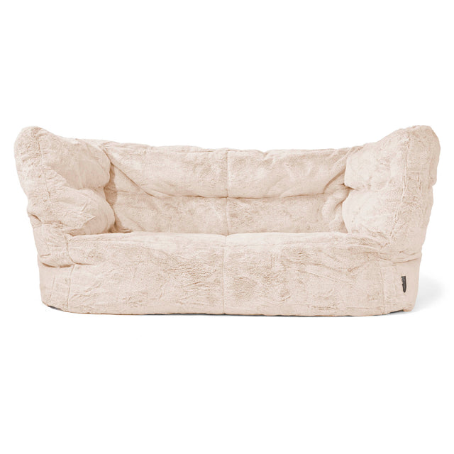 Louis 2-seter Saccosekk Sofa - Kanin-fuskepels Hvit 01