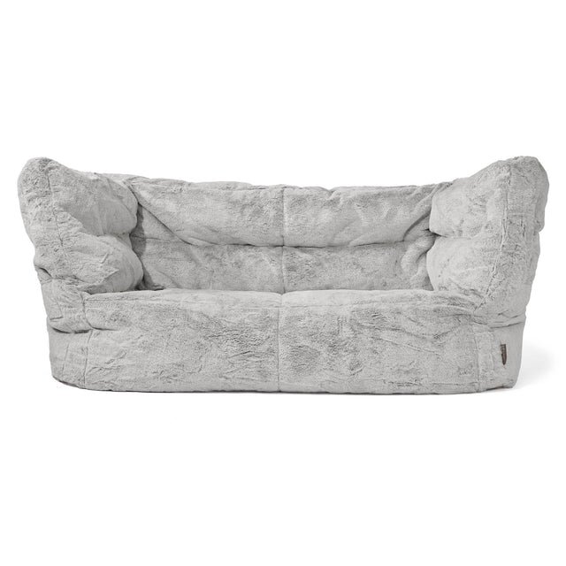 Louis 2-seter Saccosekk Sofa - Kanin-fuskepels Lysegrå 01
