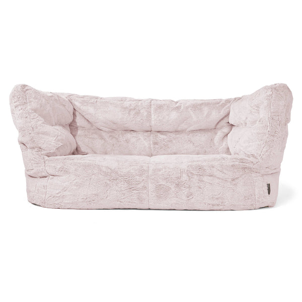 Louis 2-seter Saccosekk Sofa - Kanin-fuskepels Støvete Rosa 01