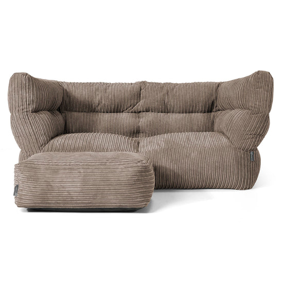 Louis 2-seter Saccosekk Sofa - Kordfløyel Duegrå 02