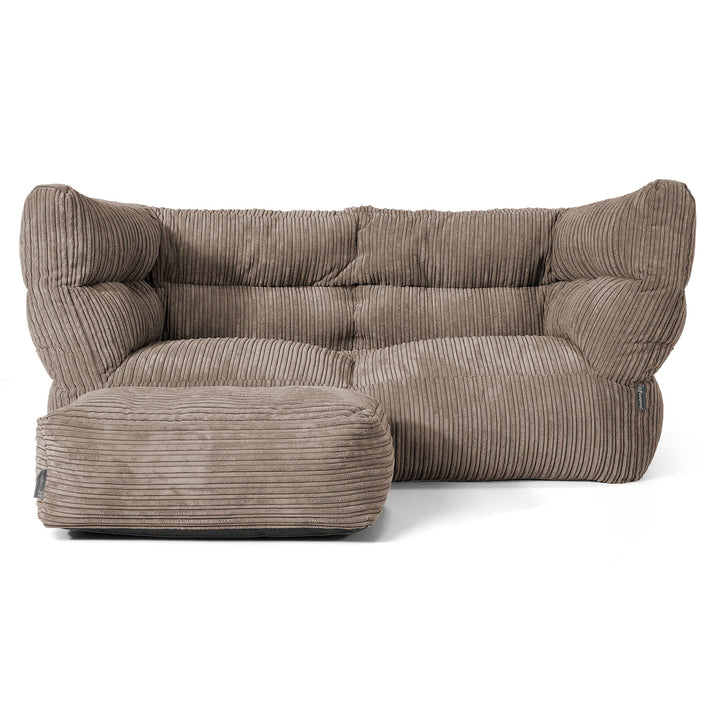 Louis 2-seter Saccosekk Sofa - Kordfløyel Duegrå 02