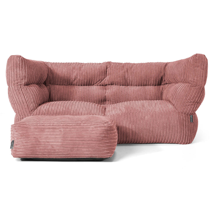 Louis 2-seter Saccosekk Sofa - Kordfløyel Fersken 02
