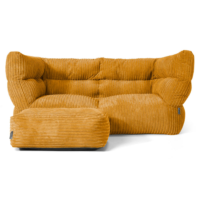 Louis 2-seter Saccosekk Sofa - Kordfløyel Gylden Honning 02