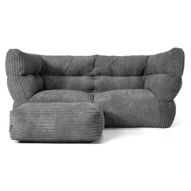 Louis 2-seter Saccosekk Sofa - Kordfløyel Skifergrå 02
