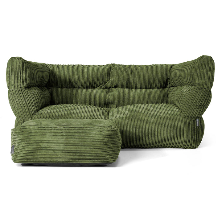 Louis 2-seter Saccosekk Sofa - Kordfløyel Skoggrønn 02