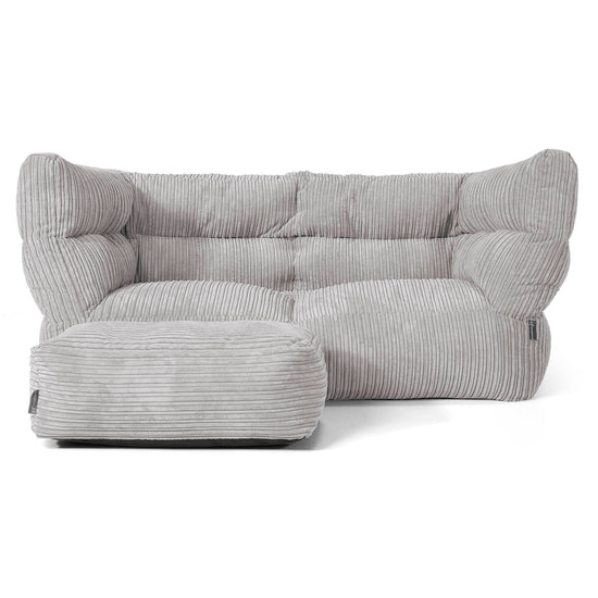 Louis 2-seter Saccosekk Sofa - Kordfløyel Sølvgrå 02