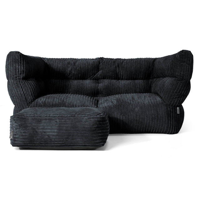 Louis 2-seter Saccosekk Sofa - Kordfløyel Svart 02