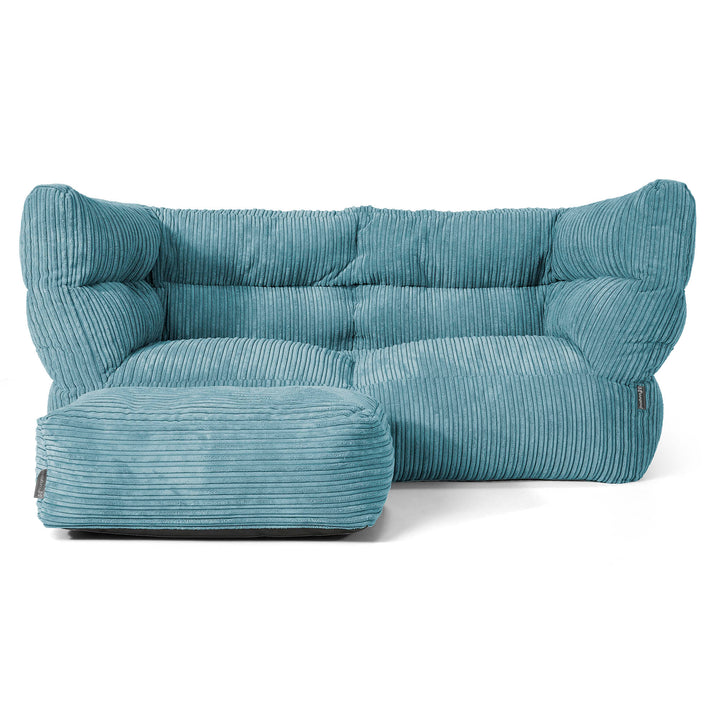 Louis 2-seter Saccosekk Sofa - Kordfløyel Turkis 02