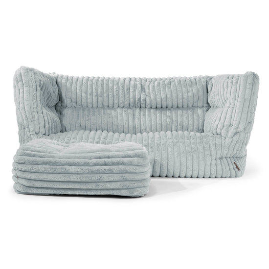 Louis 2-seter Saccosekk Sofa - Ultrabehagelig Kord Andeggblå 02