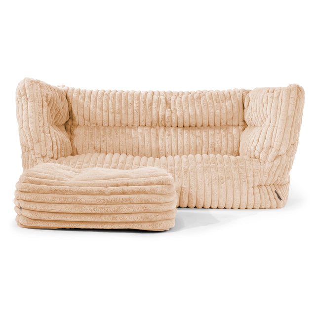 Louis 2-seter Saccosekk Sofa - Ultrabehagelig Kord Fersken 02