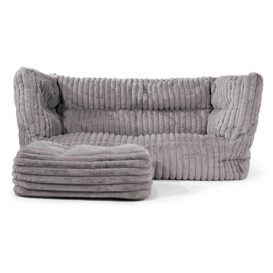 Louis 2-seter Saccosekk Sofa - Ultrabehagelig Kord Grå 02