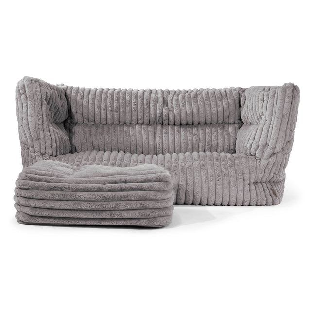 Louis 2-seter Saccosekk Sofa - Ultrabehagelig Kord Grå 02