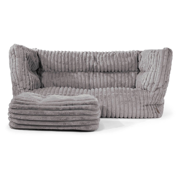 Louis 2-seter Saccosekk Sofa - Ultrabehagelig Kord Grå 02