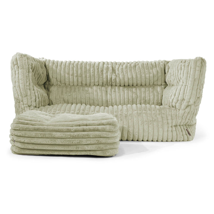 Louis 2-seter Saccosekk Sofa - Ultrabehagelig Kord Salviegrønn 02
