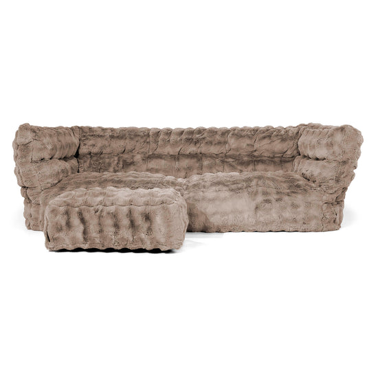 Louis 3-seter Saccosekk Sofa - Falsk Pels Boble Mink 02