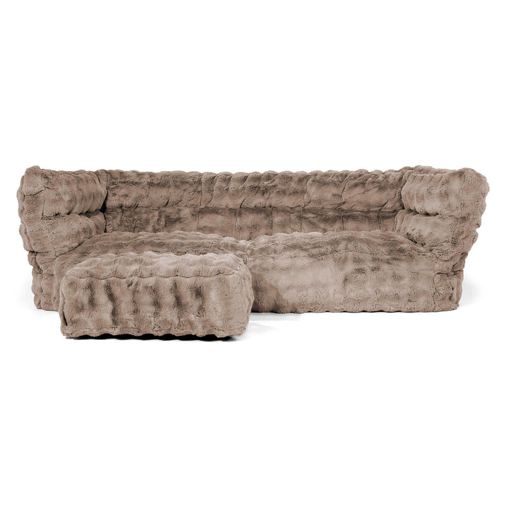 Louis 3-seter Saccosekk Sofa - Falsk Pels Boble Mink 02