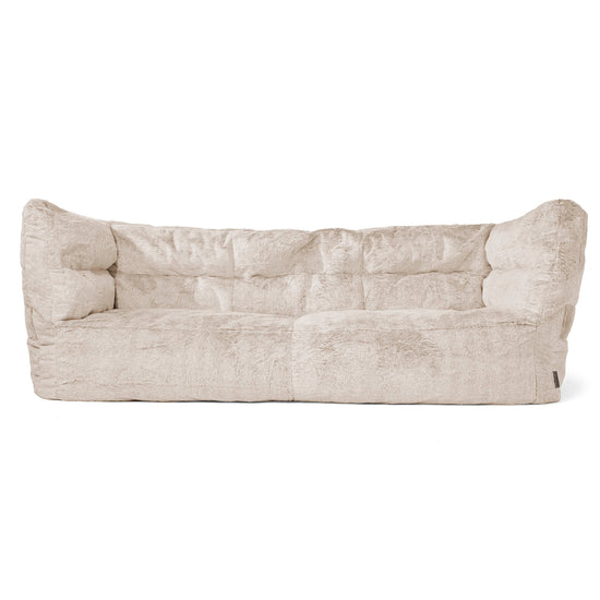 Louis 3-seter Saccosekk Sofa - Kanin-fuskepels Gyllenbrun 01