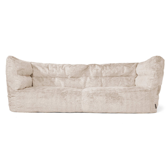 Louis 3-seter Saccosekk Sofa - Kanin-fuskepels Gyllenbrun 01