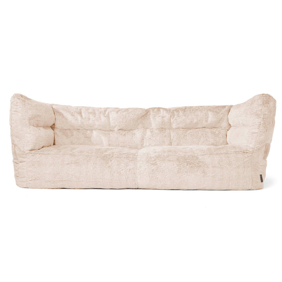 Louis 3-seter Saccosekk Sofa - Kanin-fuskepels Hvit 01