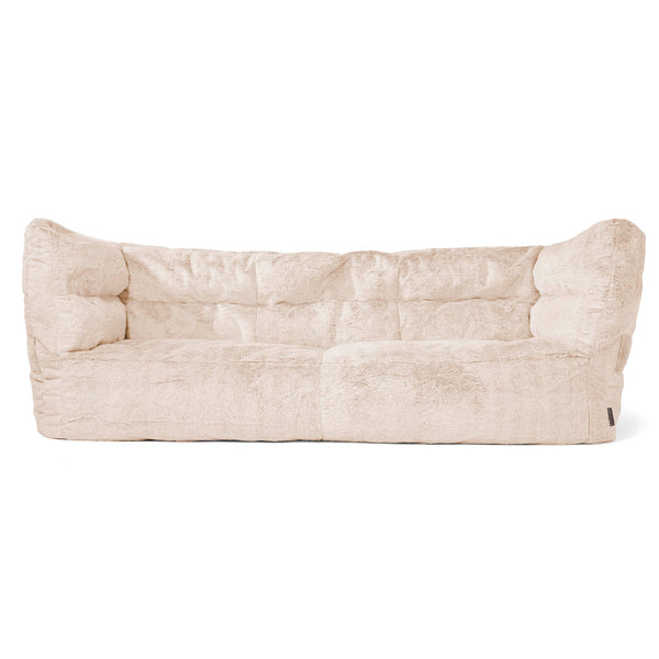 Louis 3-seter Saccosekk Sofa - Kanin-fuskepels Hvit 01