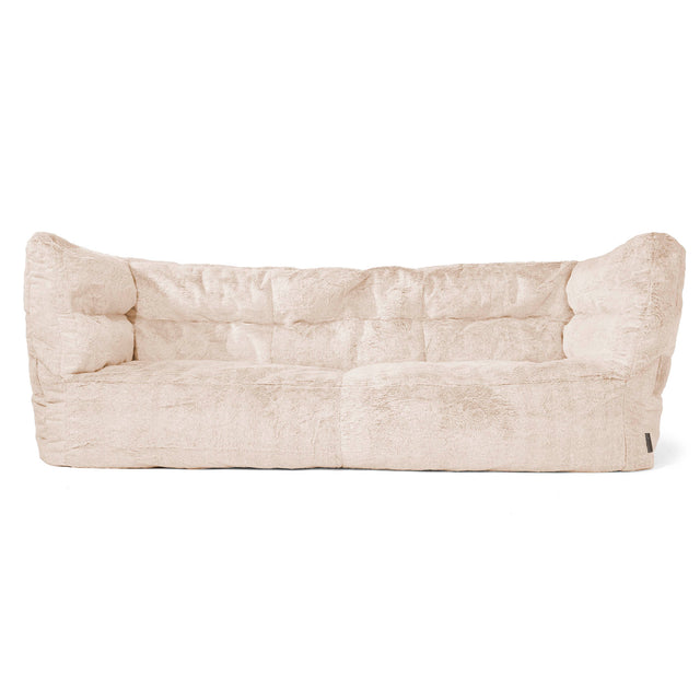 Louis 3-seter Saccosekk Sofa - Kanin-fuskepels Hvit 01