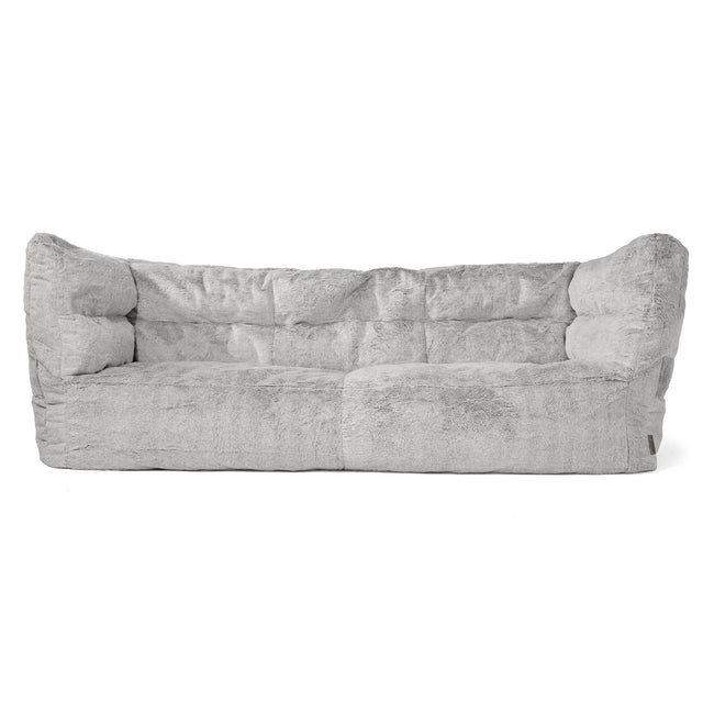 Louis 3-seter Saccosekk Sofa - Kanin-fuskepels Lysegrå 01
