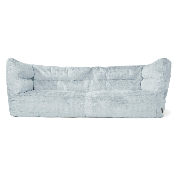 Louis 3-seter Saccosekk Sofa - Kanin-fuskepels Støvete Blå 01