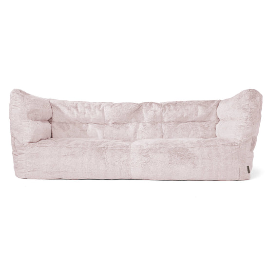 Louis 3-seter Saccosekk Sofa - Kanin-fuskepels Støvete Rosa 01