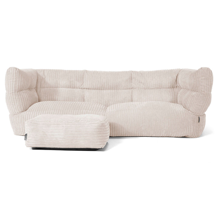 Louis 3-seter Saccosekk Sofa - Kordfløyel Elfenben 02