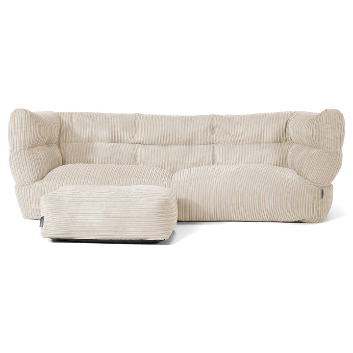 Louis 3-seter Saccosekk Sofa - Kordfløyel Krem 02