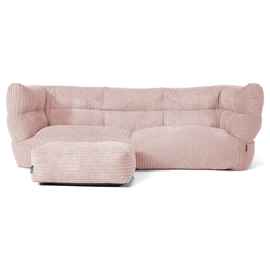 Louis 3-seter Saccosekk Sofa - Kordfløyel Rødmerosa 02