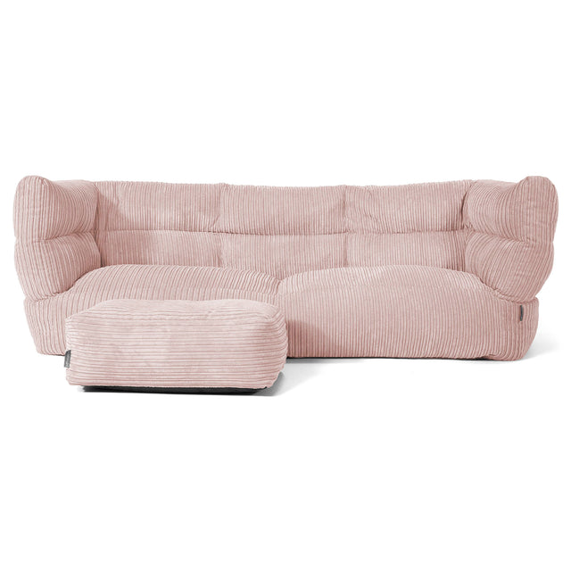 Louis 3-seter Saccosekk Sofa - Kordfløyel Rødmerosa 02