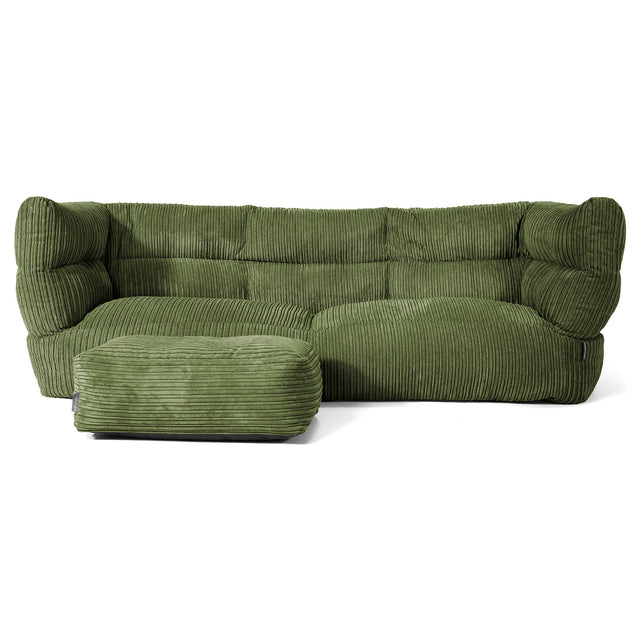 Louis 3-seter Saccosekk Sofa - Kordfløyel Skoggrønn 02