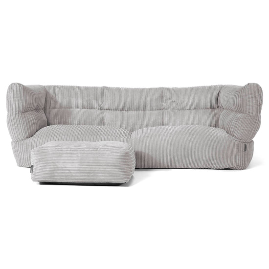 Louis 3-seter Saccosekk Sofa - Kordfløyel Sølvgrå 02