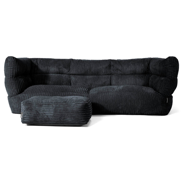 Louis 3-seter Saccosekk Sofa - Kordfløyel Svart 02