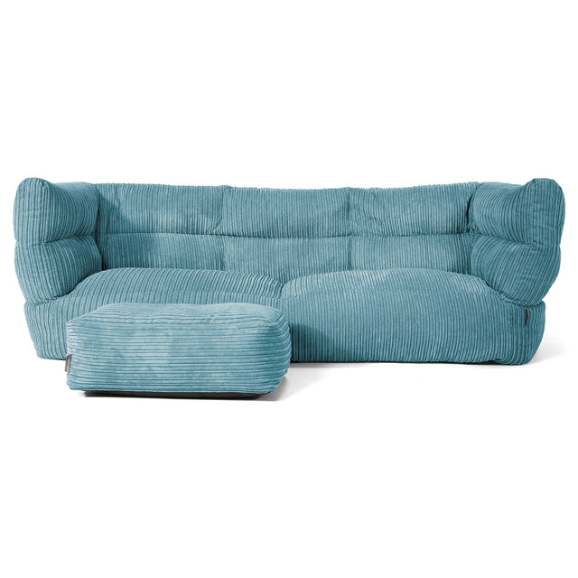 Louis 3-seter Saccosekk Sofa - Kordfløyel Turkis 02