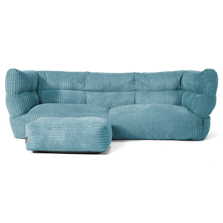 Louis 3-seter Saccosekk Sofa - Kordfløyel Turkis 02