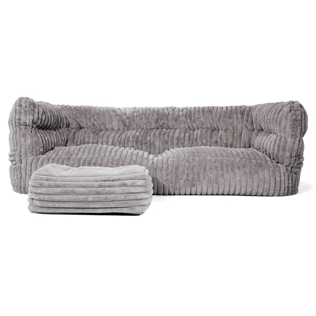 Louis 3-seter Saccosekk Sofa - Ultrabehagelig Kord Grå 02