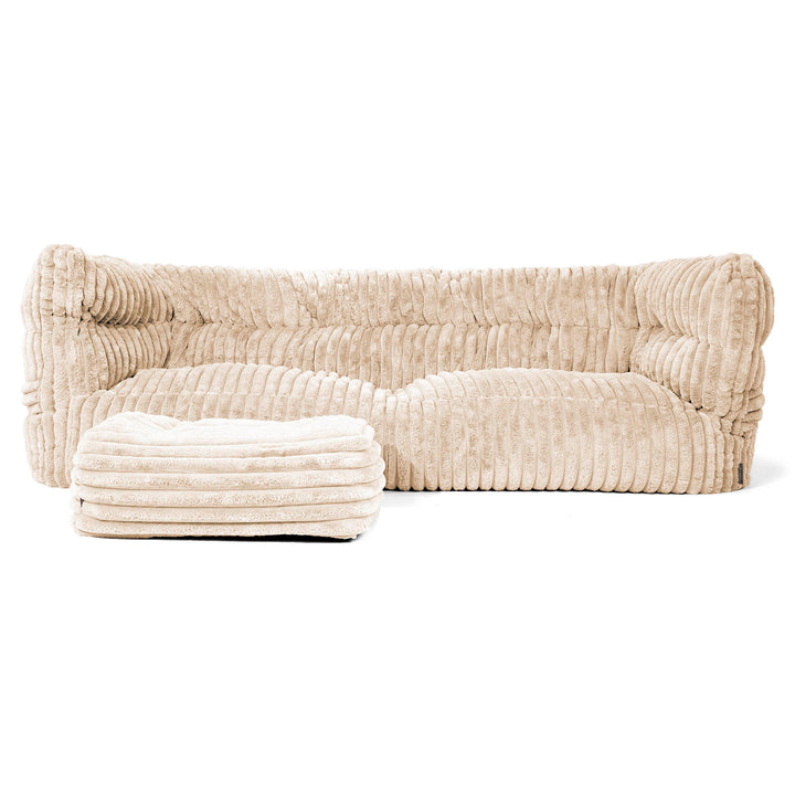 Louis 3-seter Saccosekk Sofa - Ultrabehagelig Kord Krem 02