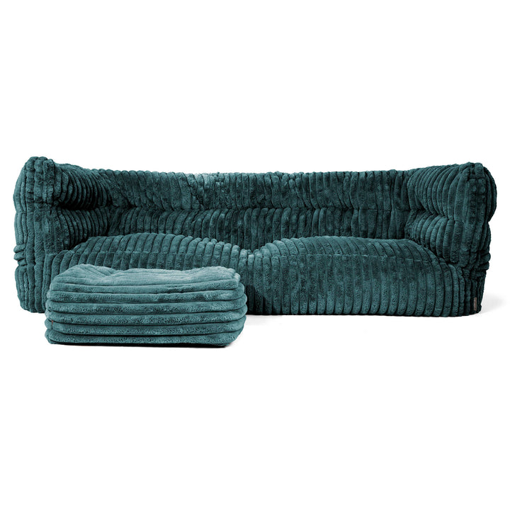 Louis 3-seter Saccosekk Sofa - Ultrabehagelig Kord Mørketurkis 02