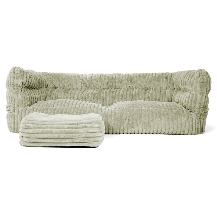 Louis 3-seter Saccosekk Sofa - Ultrabehagelig Kord Salviegrønn 02