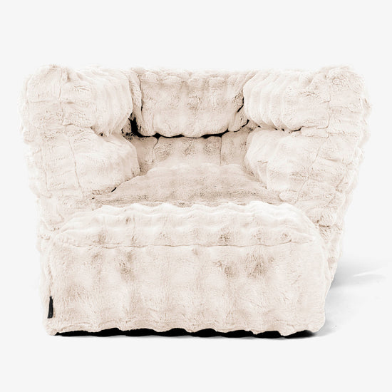 Louis Saccosekk Lenestol - Falsk Pels Boble Krem 02