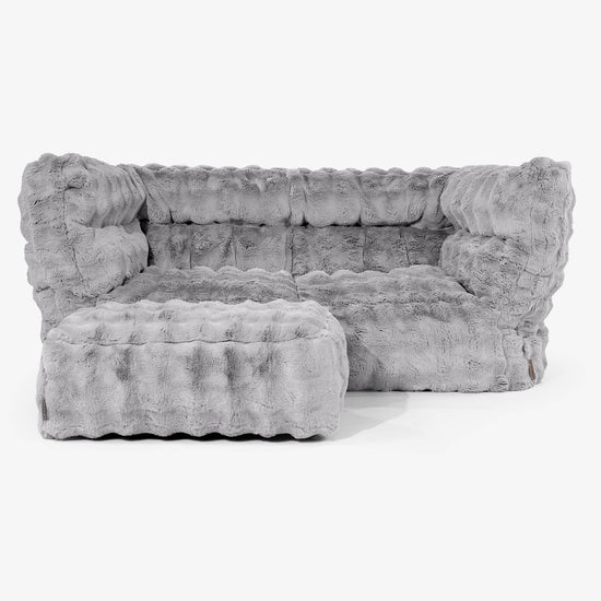 Albert 2-seter Saccosekk Sofa 2.0 - Falsk Pels Boble Grå 02