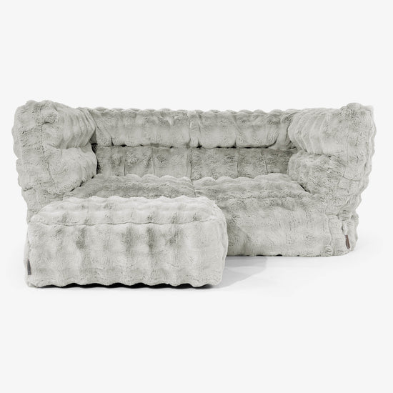 Albert 2-seter Saccosekk Sofa 2.0 - Falsk Pels Boble Salviegrønn 02