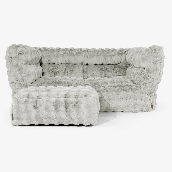 Albert 2-seter Saccosekk Sofa 2.0 - Falsk Pels Boble Salviegrønn 02