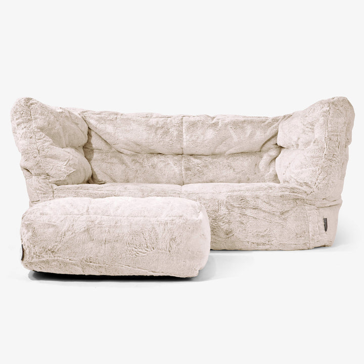 Albert 2-seter Saccosekk Sofa 2.0 - Kanin-fuskepels Gyllenbrun 02