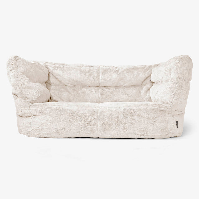 Albert 2-seter Saccosekk Sofa 2.0 - Kanin-fuskepels Hvit 01