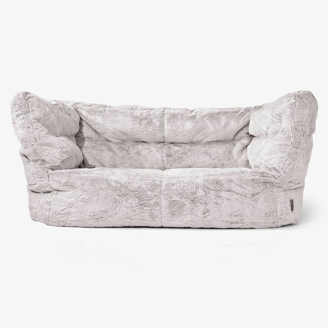 Albert 2-seter Saccosekk Sofa 2.0 - Kanin-fuskepels Lysegrå 01