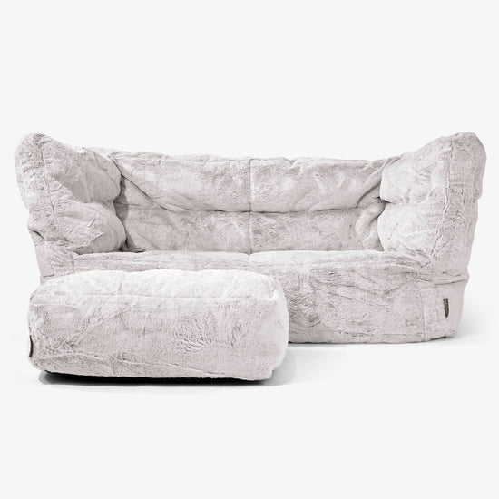 Albert 2-seter Saccosekk Sofa 2.0 - Kanin-fuskepels Lysegrå 02