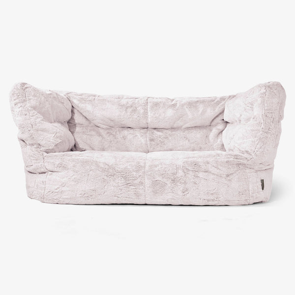 Albert 2-seter Saccosekk Sofa 2.0 - Kanin-fuskepels Støvete Rosa 01